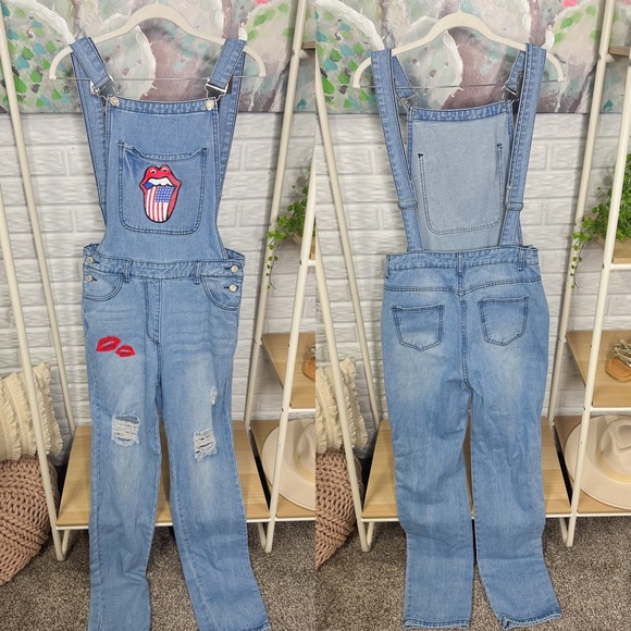 MISSLOOK Rolling Stone Denim Overalls (L) - Picture 1 of 4